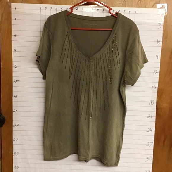 CALVIN KLEIN  women's short sleeve top sz XL  brown-ish - Picture 3 of 5